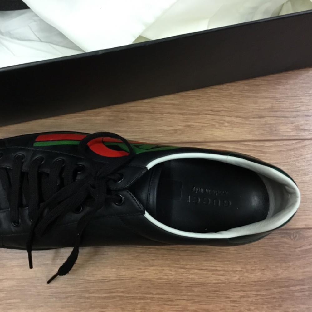 GUCCI MENS ACE G LOGO SNEAKERS SIZE 12 STYLE 576136 - Picture 4 of 10